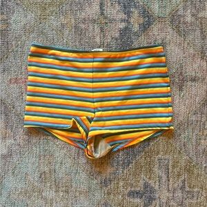 Vintage Rainbow Colorful Striped Swim Shorts by Catalina